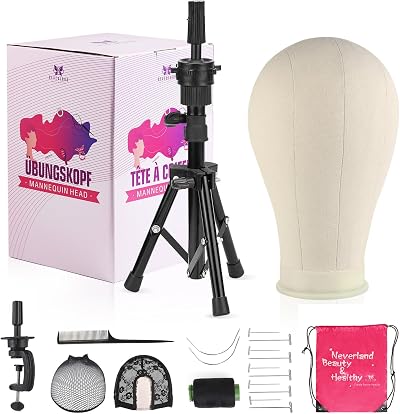 Neverland Beauty & Health 22 Inch Canvas Wig Head with Tripod Stand