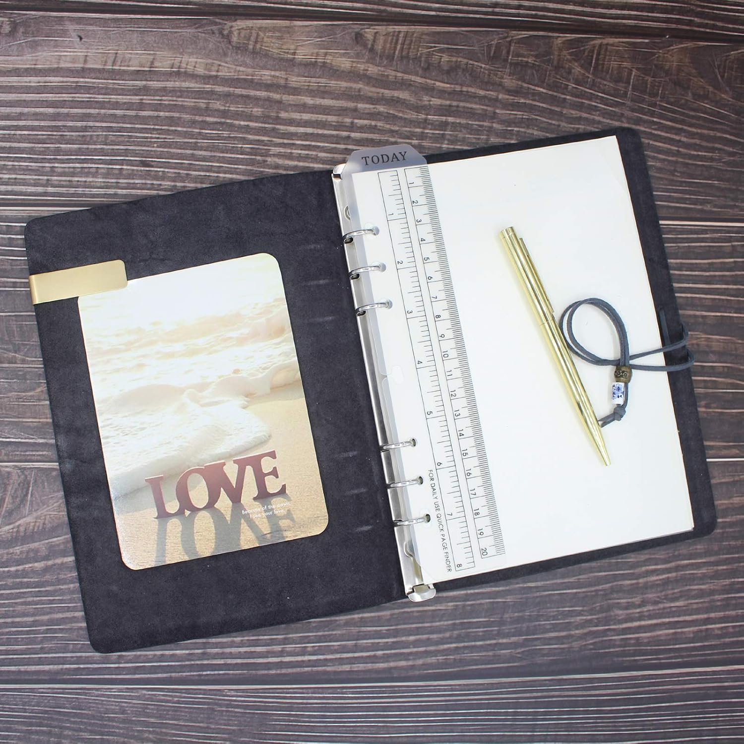 WONDERPOOL A5 Leather Diary Lined Paper Notebook & Pen - Image 4