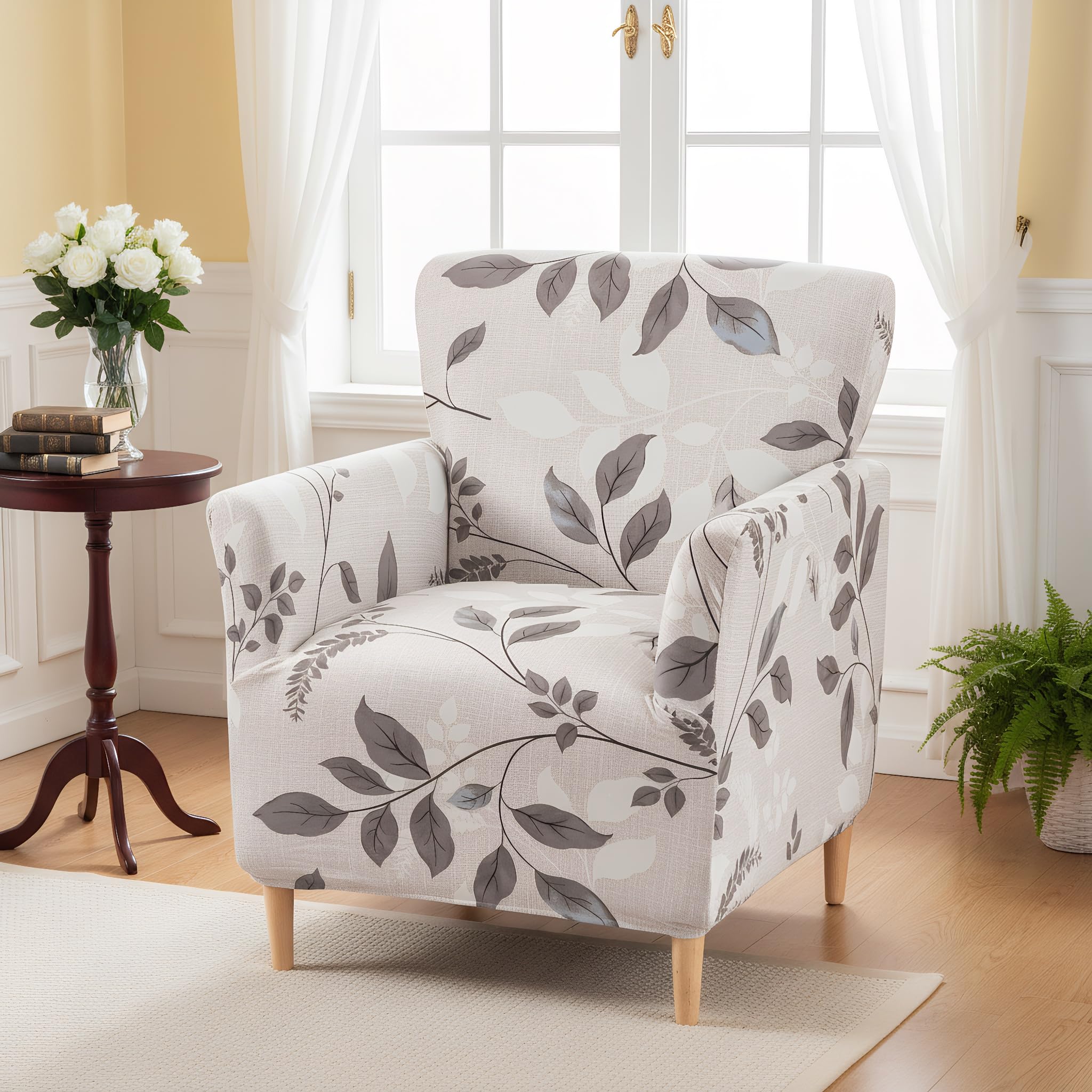 LiveGo Stretch Banquet Armchair Slipcover, Knit Chair Covers with Arms, Non-Slip Waterproof Chair Slipcover for Living Room, Office, Reception, and Pet-Friendly Furniture Protector (Color L)