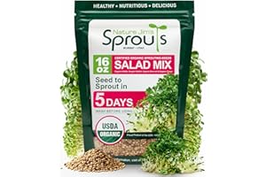 Nature Jims Sprouts Organic Salad Mix – Non-GMO Microgreen Seeds for Growing – Healthy Broccoli, Alfalfa, Radish & Clover Sprouting Variety Blend – Microgreens & Sprouts Seeds for Home Gardening – 1lb