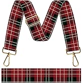 DACUOE Purse Strap Replacement Crossbody 1.5" Wide Bag Strap, Adjustable Shoulder Straps for Women Handbags Luxury Red Plaid