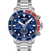Tissot Mens Seastar 1000 Quartz Chronograph 316L Stainless Steel case Swiss Quartz Watch, Grey, Stainless Steel, 22 (T1204171104103)