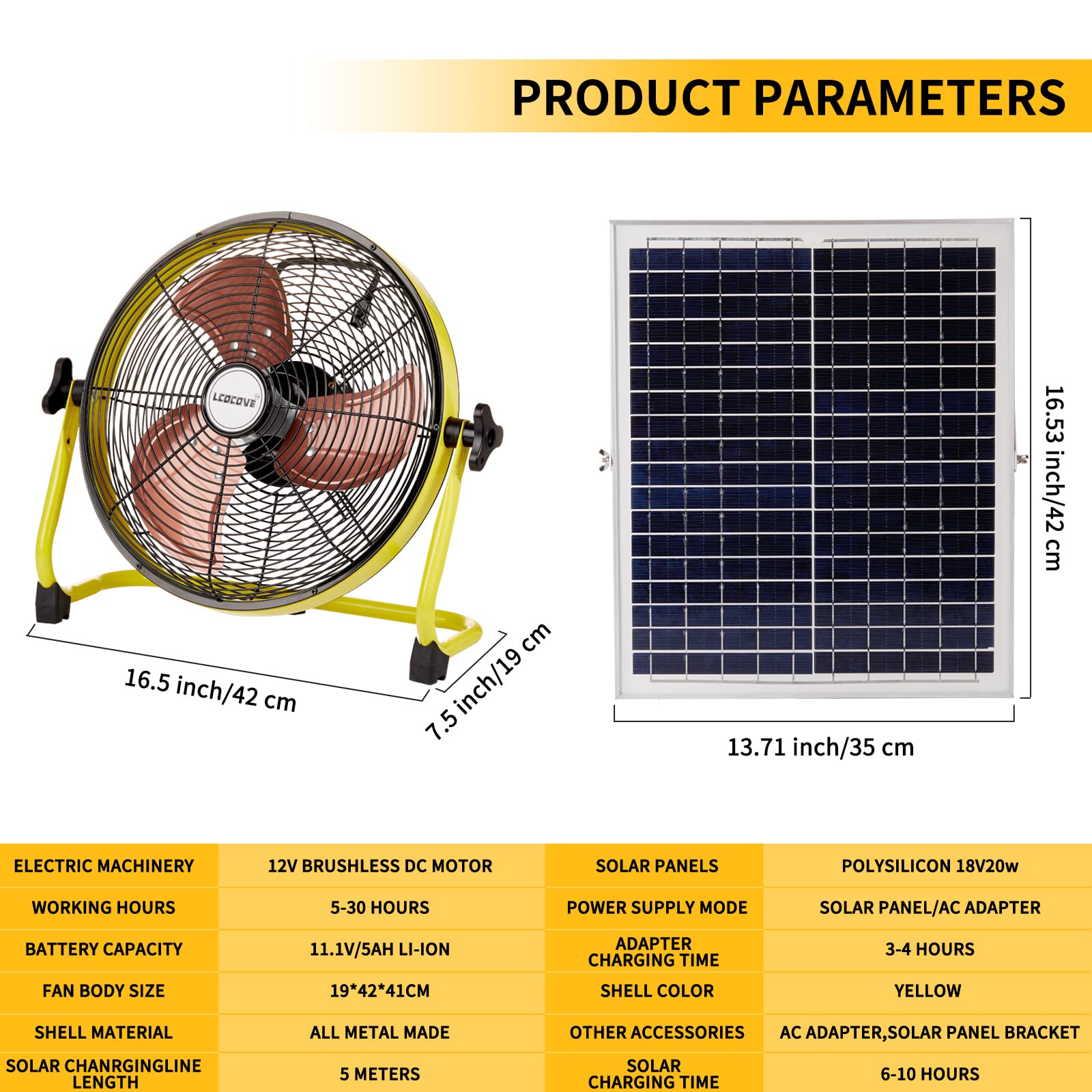 Solar Powered Fan, Battery Operated Outdoor Fan Can Running 5-24 Hours, Solar Fans For Shed,Home，Ouside,Camping，Solar fan with USB Output For Emergency Situation Without Electric