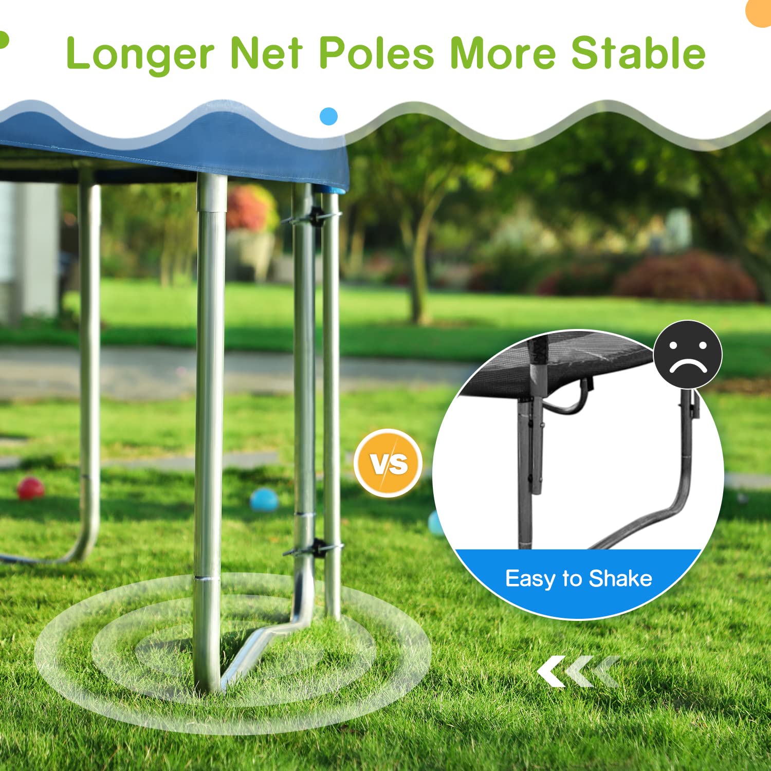 Zupapa NoGap Design 16 15 14 12 10 8FT Trampoline for Kids with Safety