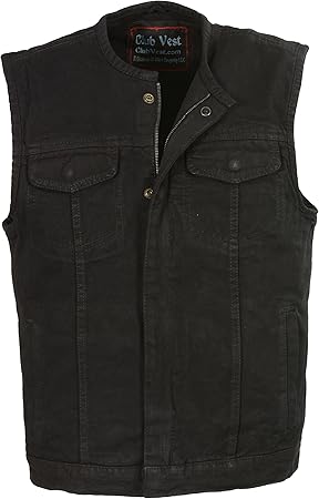 black denim club vest