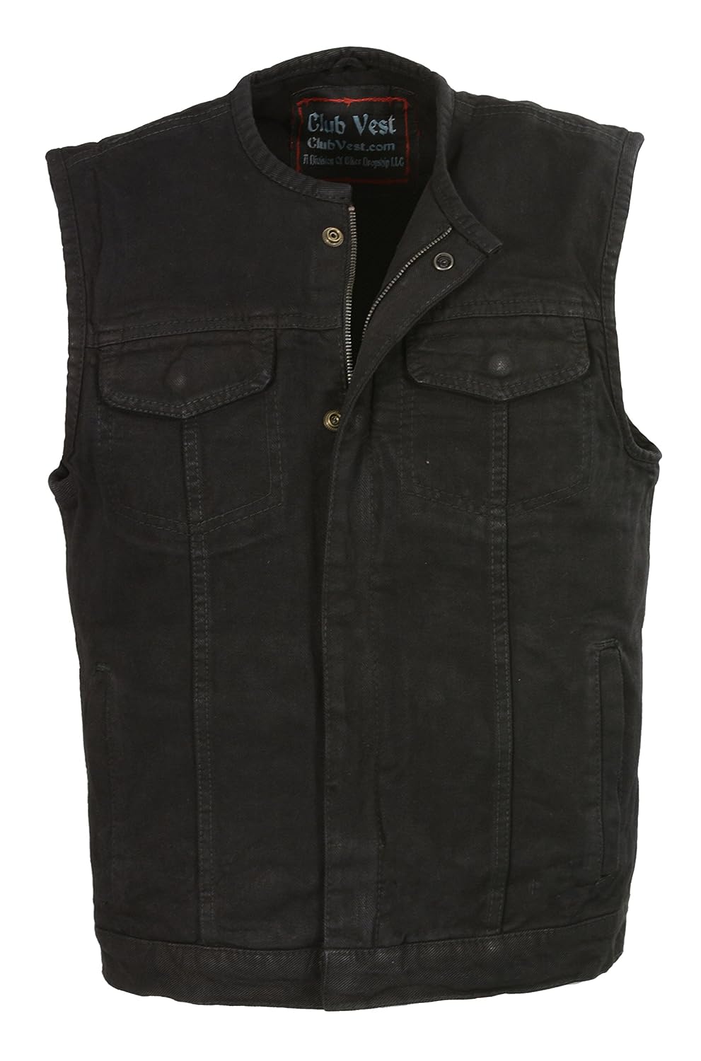 collarless quilted vest