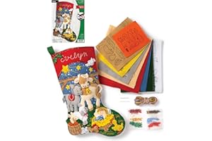 Bucilla Felt Applique 18" Stocking Making Kit, Christmas Nativity, Perfect for DIY Arts and Crafts, 89531E
