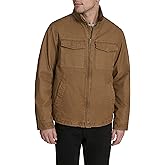 Levi's Men's Stand Collar Cotton Military Jacket With Hidden Hood