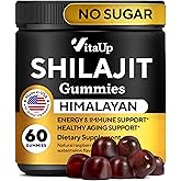 VitaUp Himalayan Shilajit Gummies for Men & Women – Sugar-Free Shilajit Gummies with Fulvic Acid – Pure Energy, Immune & Healthy Aging Support – 60 Gummies