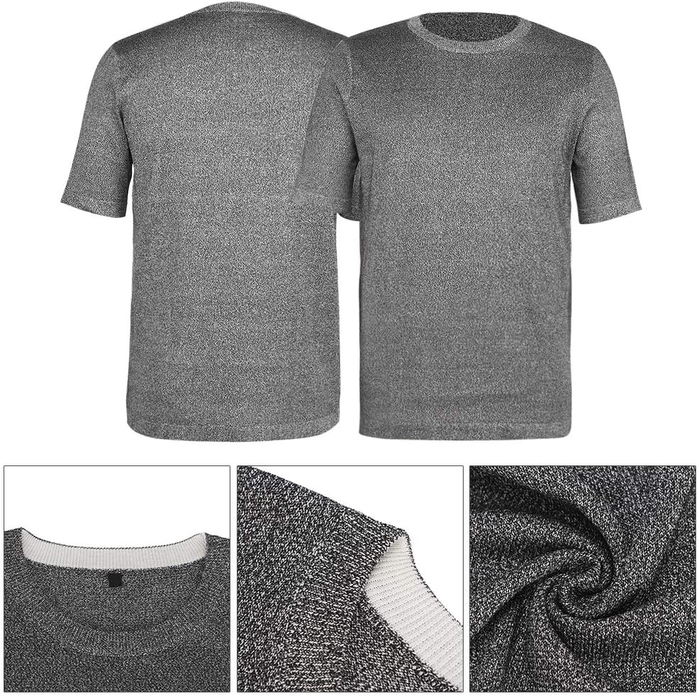 Cut Resistant Clothing Cut-proof Clothes Stab Proof T-shirt Safety Protection Round Neck Safety Top Level 5 Protective T-shirt for Workers in Metal Manufacturing Wood Processing Glass Cutting(L) - - 