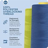 Realm Overlocking Sewing Thread Four 5000 Yards Polyester Cones White Black Navy view 5