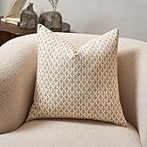 MOROCO Floral Throw Pillow Covers 18x18 Couch Pillows for Living Room Block Print Decorative Accent Pillow Covers Farmhouse Neutral Pillow Covers 1PC, Organgish Brown