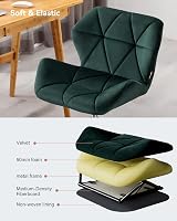 HNNHOME Modern Eris Padded Swivel Fabric Office Chair Dark Green Velvet view 2