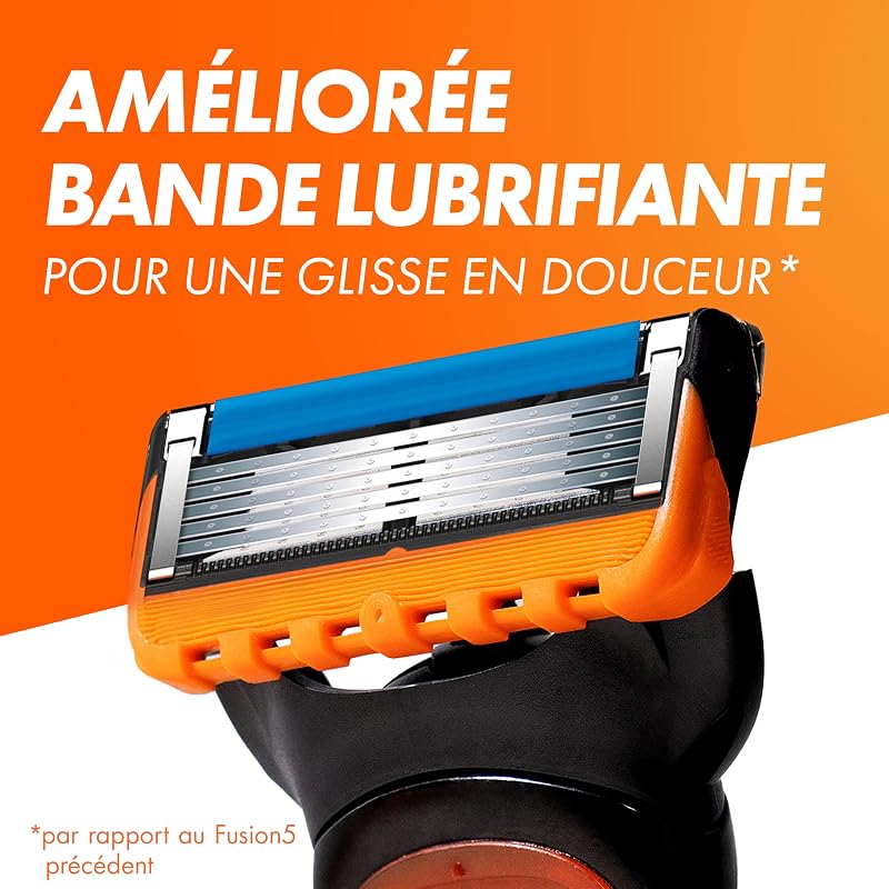 Fusion5 Rasoir Pour Homme, 1 Rasoir Gillette , 3 Recharges De Lames, Avec Lubrastrip Pour Un Rasage De Près — photo 5 sur 7