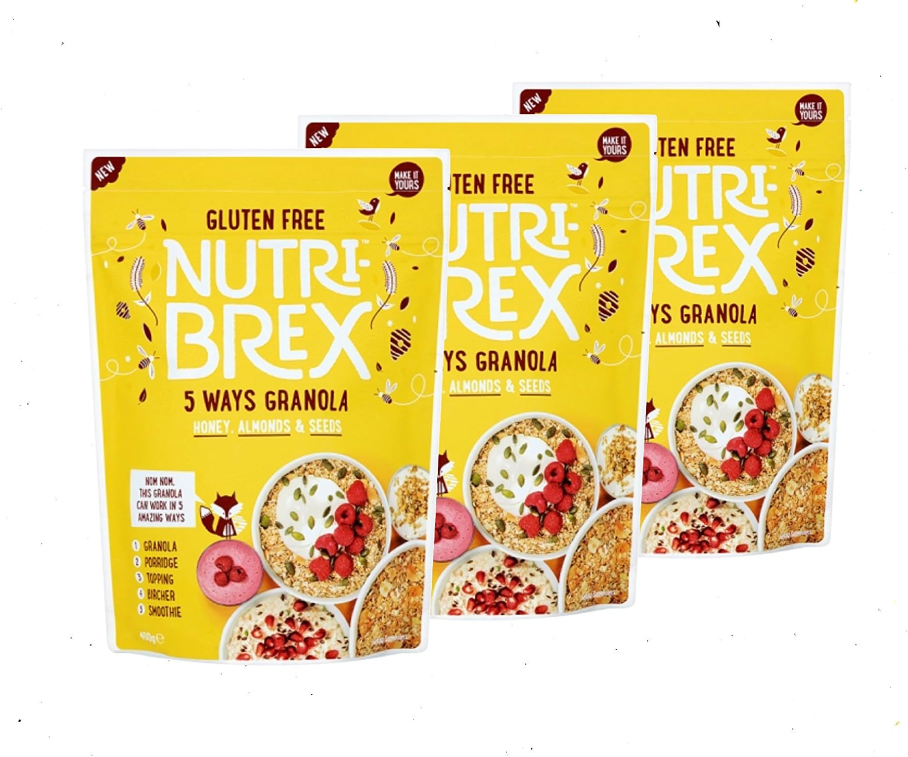Nutribrex 5 Ways Granola Honey, Almond & Seed Multipack (3x400g)