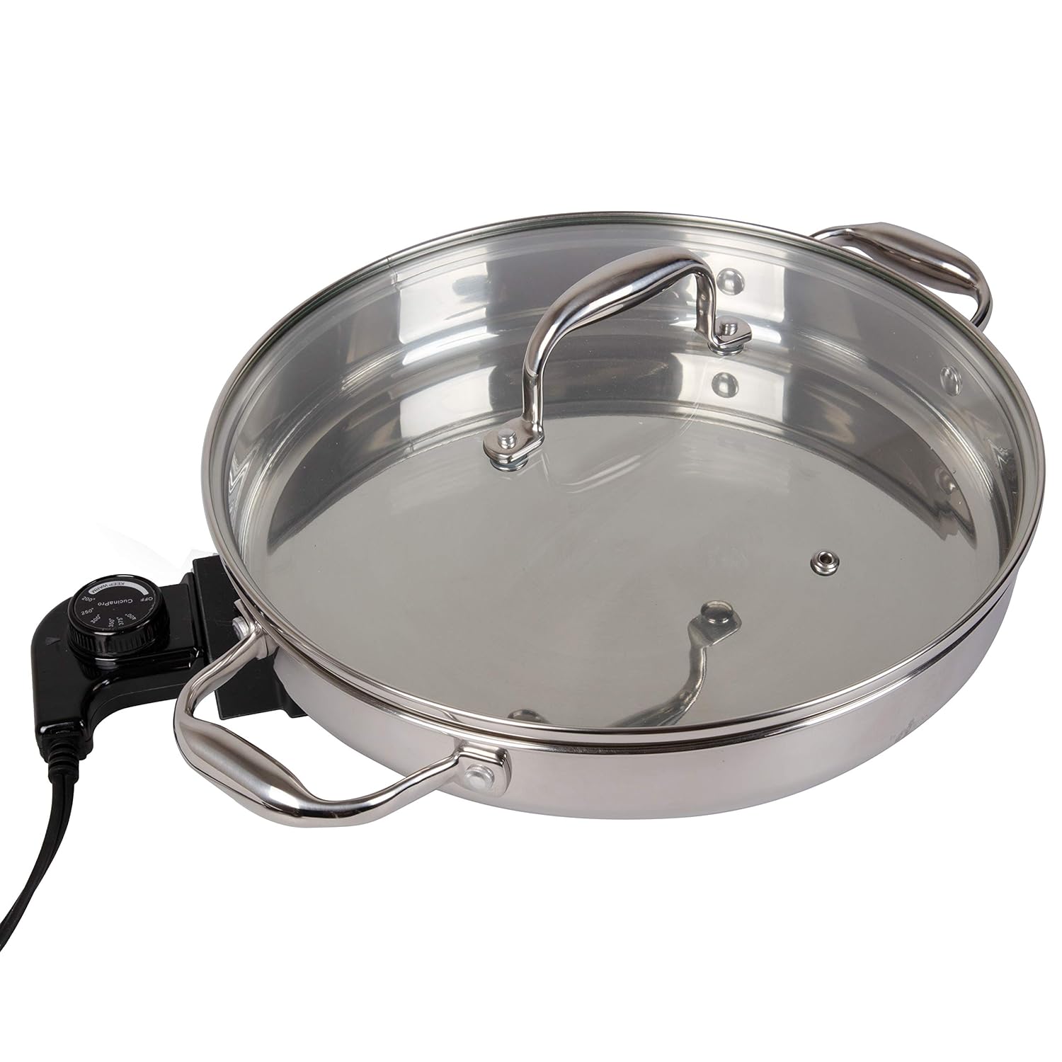 CucinaPro 1453 Stainless Steel Round Classic Electric Skillet 12Inch