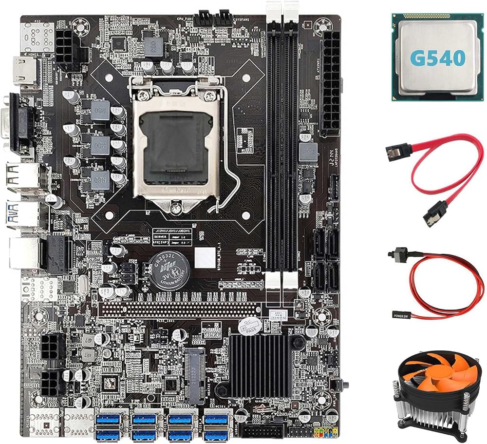 Tsadeer B75 ETH Mining Motherboard G540 CPU 8x PCIe USB MSATA DDR3 LGA1155