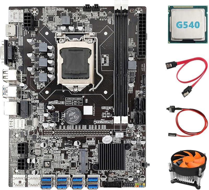 Tsadeer B75 ETH Mining Motherboard G540 CPU 8x PCIe USB MSATA DDR3 LGA1155