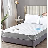 Qatan California King Mattress Protector – Waterproof Mattress Pad for Incontinence – Soft, Breathable, Washable Cover with Strong Elastic Corner Straps – Fits Up to 16" Deep