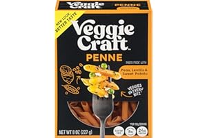 Veggiecraft Farms Penne Pasta - Low Carb Pasta, High Protein, Made with Sweet Potato, Lentil & Peas, Gluten Free, Plant Based Pasta Noodles, High Fiber, Vegan, Kosher, Non-GMO - 8 Ounce