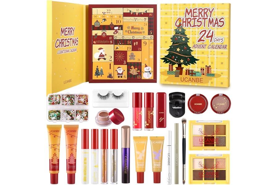 UCANBE Makeup Advent Calendar 2025, 24 Days Christams Makeup Sets For Women Gift, 2025 Xmas Countdown Calendar 24 Individually Boxed Full Make Up Kits For Teens Beauty Gift