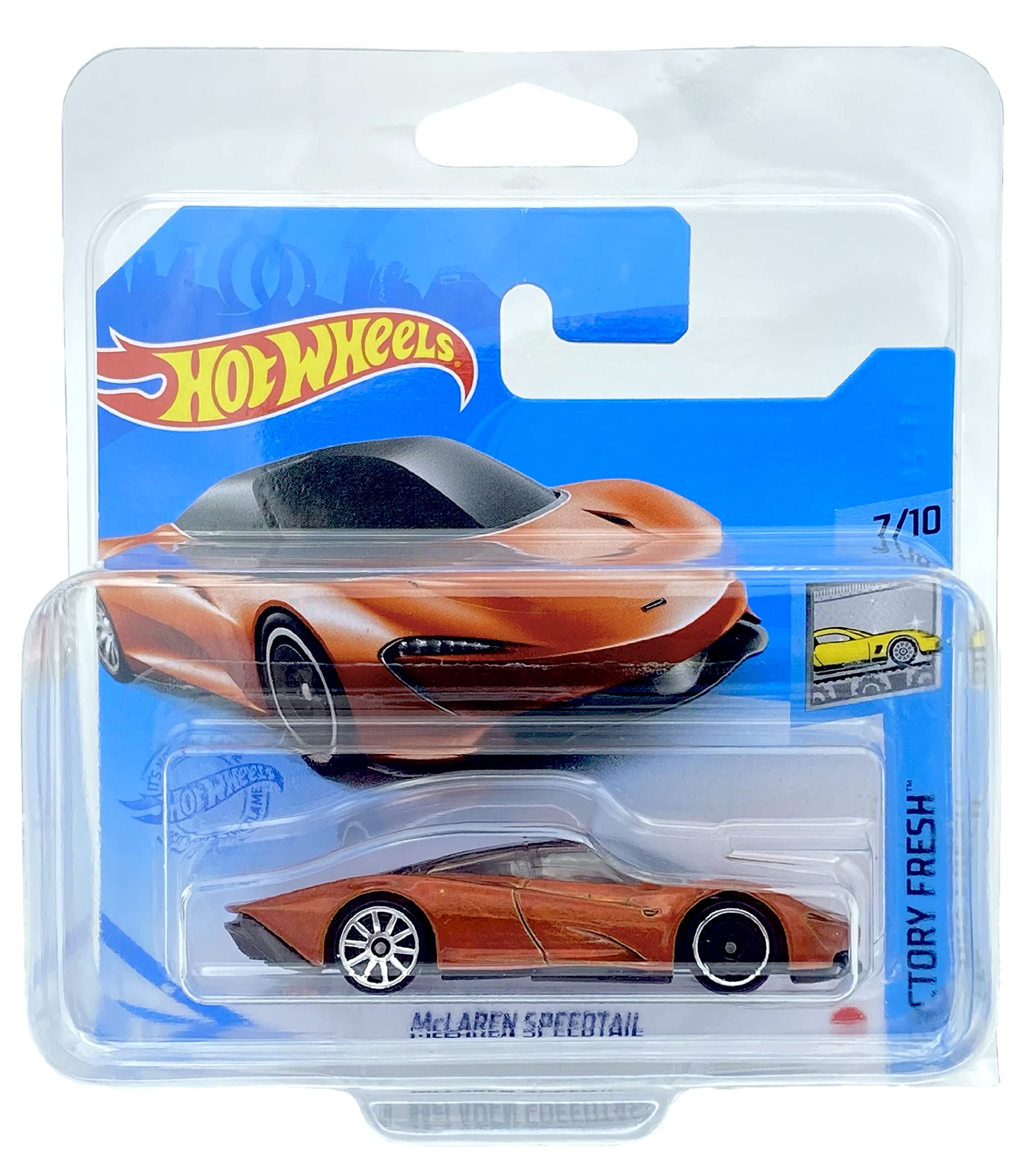 Hot Wheels McLaren Speedtail (Orange) 7/10 Factory Fresh 2021 - 112/250 (Short Card) GRY30 *** COMES IN A KLAS CAR KEEPER PROTECTIVE COLLECTORS CASE ***