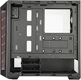 Cooler Master MasterBox MB511 ATX PC Case Red Accent Mesh Front Transparent Side view 7