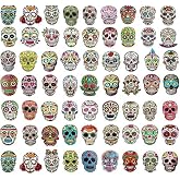 180 Pcs Day of The Dead Sugar Skull Stickers Pack, Halloween Stickers | Dia De Los Muertos Mexican Theme Skull Decals, Laptop Water Bottle Luggage Bike Computer Skateboard