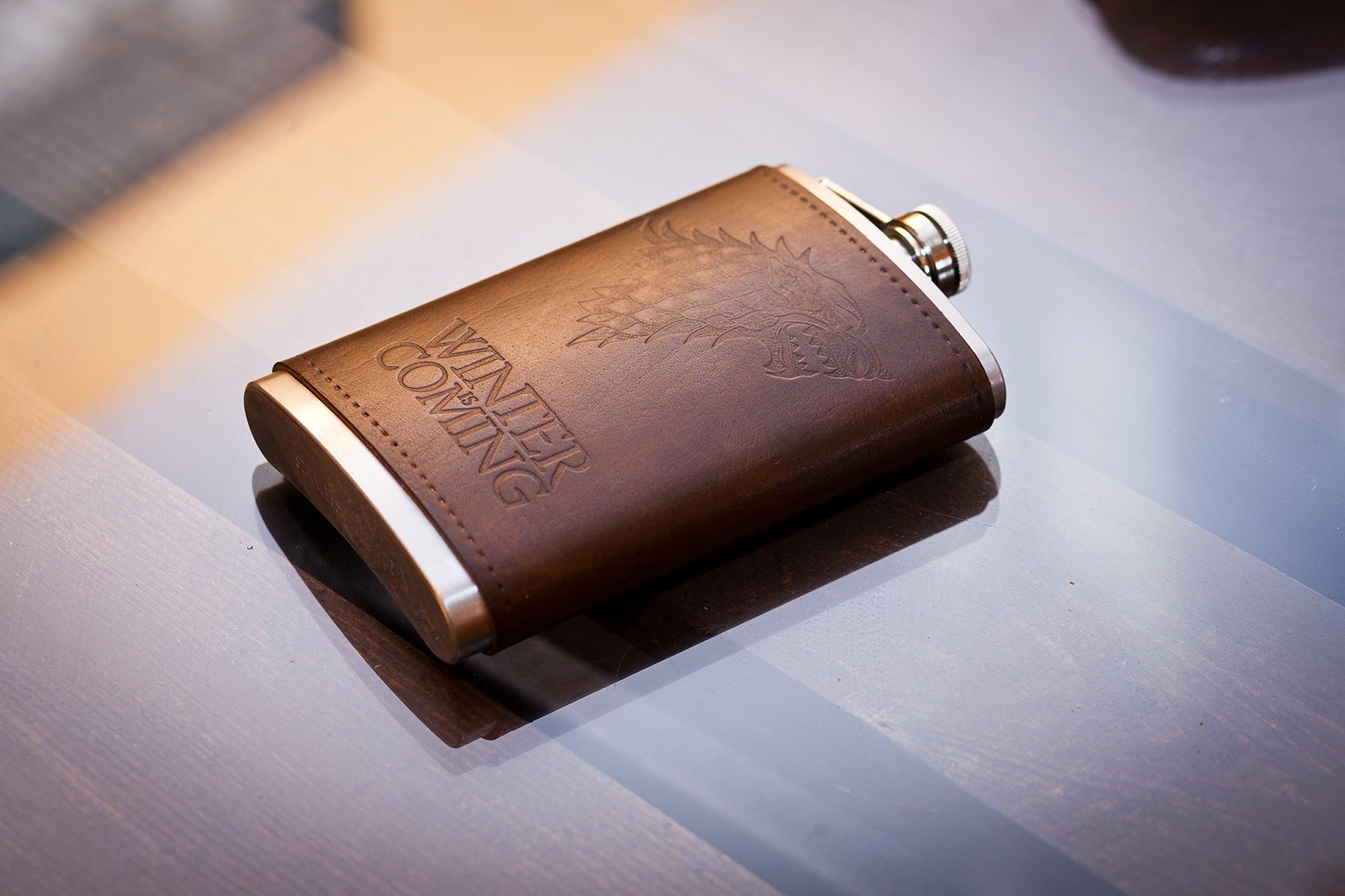 accessories Handcrafted Leather Flask game of thrones 10 oz house of stark personalized Custom Leather Gift game of thrones leather gift