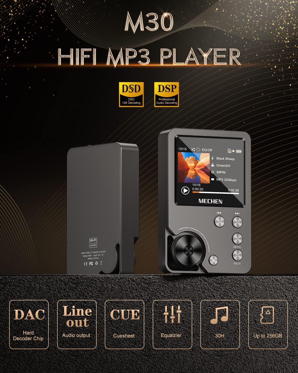 Mua MP3 Player, MECHEN Lossless DSD High Resolution Portable Digital ...