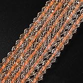 NITOPUPU About 140pcs 6mm×5mm Crystal Glass Beads for Jewelry Making Faceted Transparent Orange Beads for Crafts Bracelets Earrings Making