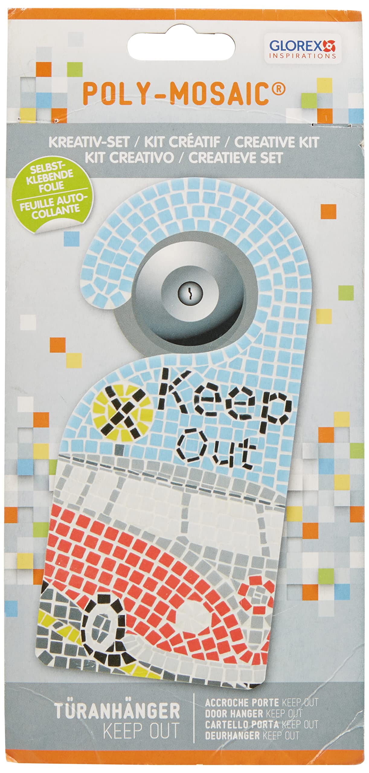 Glorex Poly Mosaic Creative Set Door Hanger Keep Out Plastic Multicolour 24.5 x 11.6 x 1 cm