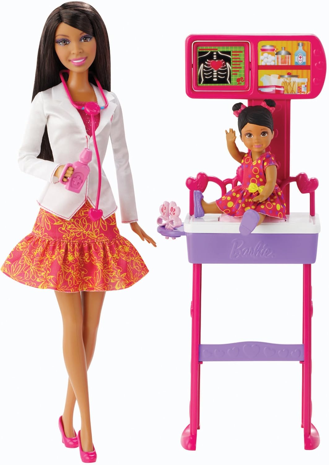 barbie careers pediatrician doll and playset