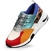 LUCKY STEP Women's High Heel Wedge Sneakers Fashion Cliff Platform Retro Lace Up Casual Shoes