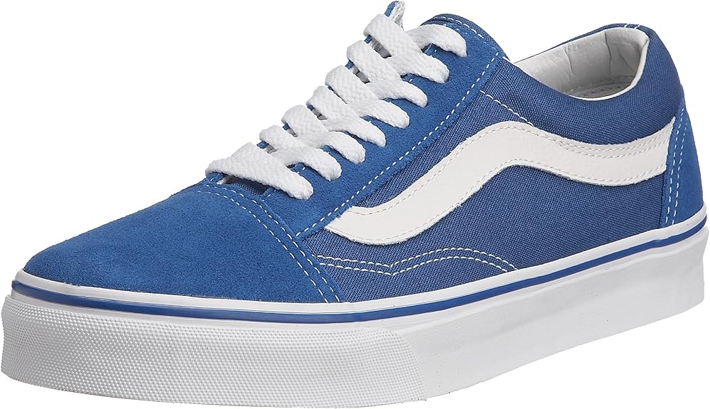 Vans Unisex Old Skool Skateboarding Shoe Classic Blue/True white