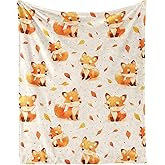 Fox Throw Blanket - Soft Flannel Blankets for Girls Boys Kids Fox Lovers - Warm Throw Blankets for All Season Lap, Chair, Sofa - 50"x40"