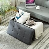 Dripex Folding Linen Storage Ottoman 80L Dark Gray 76x38x38 cm view 8