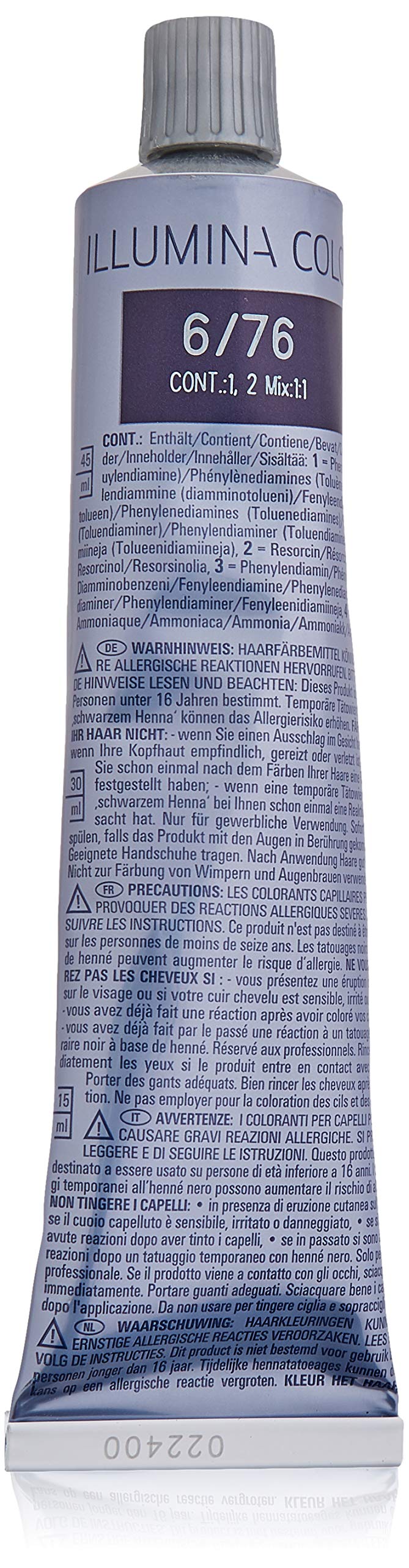 Wella Illumina Color Permanent Hair Color, No. 6/76 Dark Brown Violet Blonde, 0.08103 kg