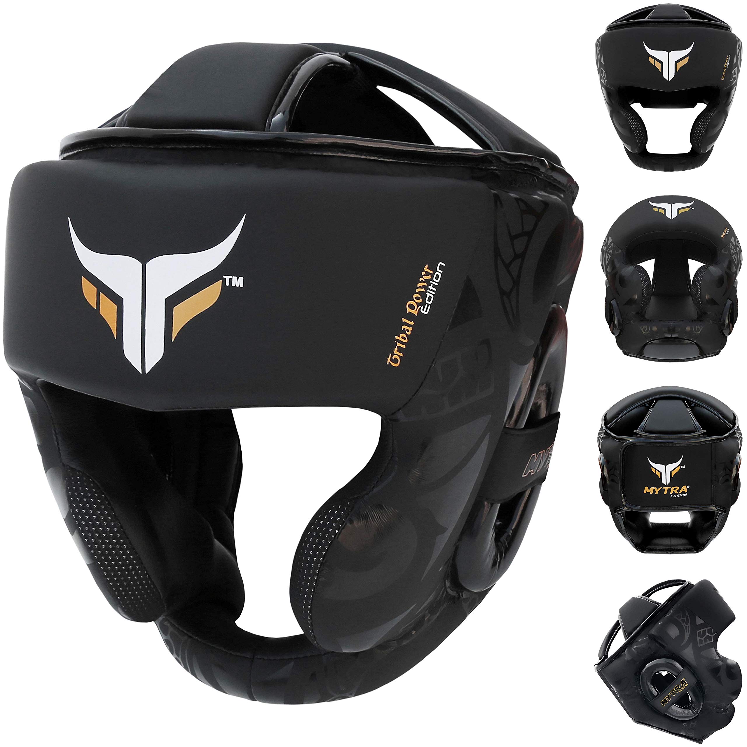 Mytra Fusion Boxing Head Guard Kickboxing Training Muay Thai Head Protector (Black, S/M) — image 1