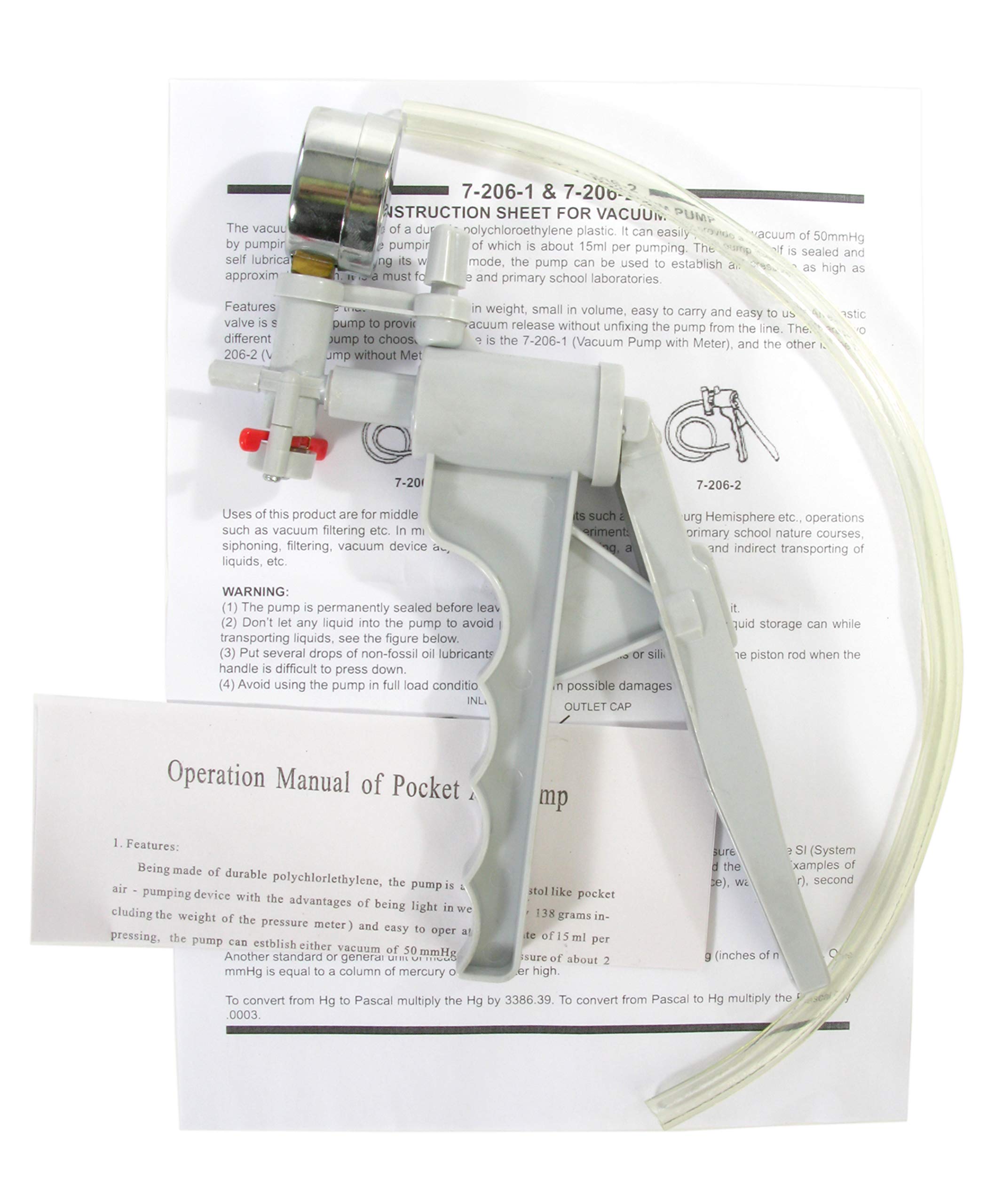 American Educational Hand Operated Vacuum Pump with Gauge Buy Online