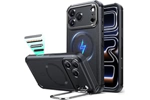 ESR for iPhone 17 Pro Max Case with Stash Stand, 7X Military-Grade Drop Protection with Camera Control, Shock-Absorbing Phone Rugged Cover, Compatible with MagSafe Accessories, Cyber Series, Black