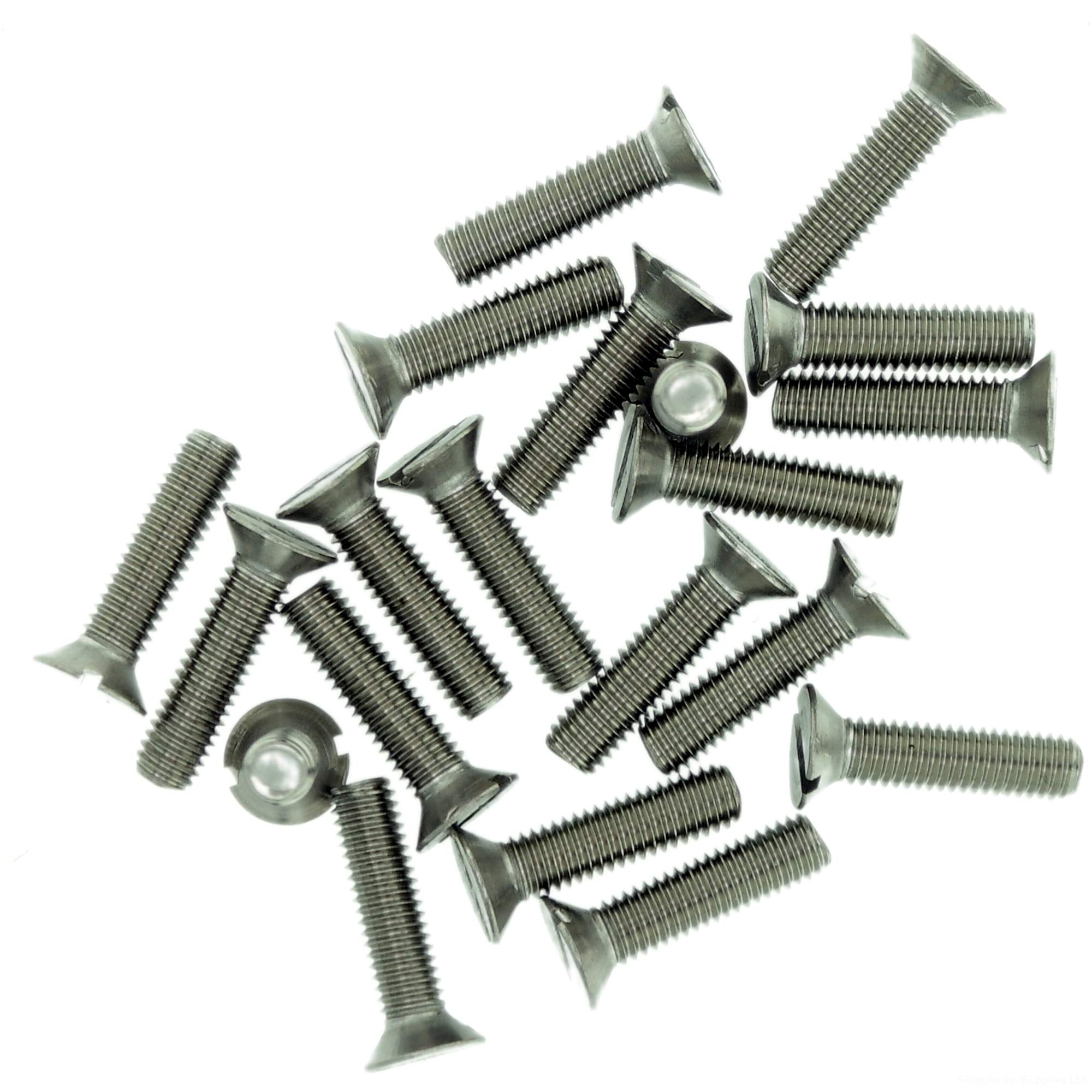 M1.4 (1.4mm x 8mm) Slot Countersunk Machine Screw (Bolt) - Stainless Steel (A2) (Pack of 20)