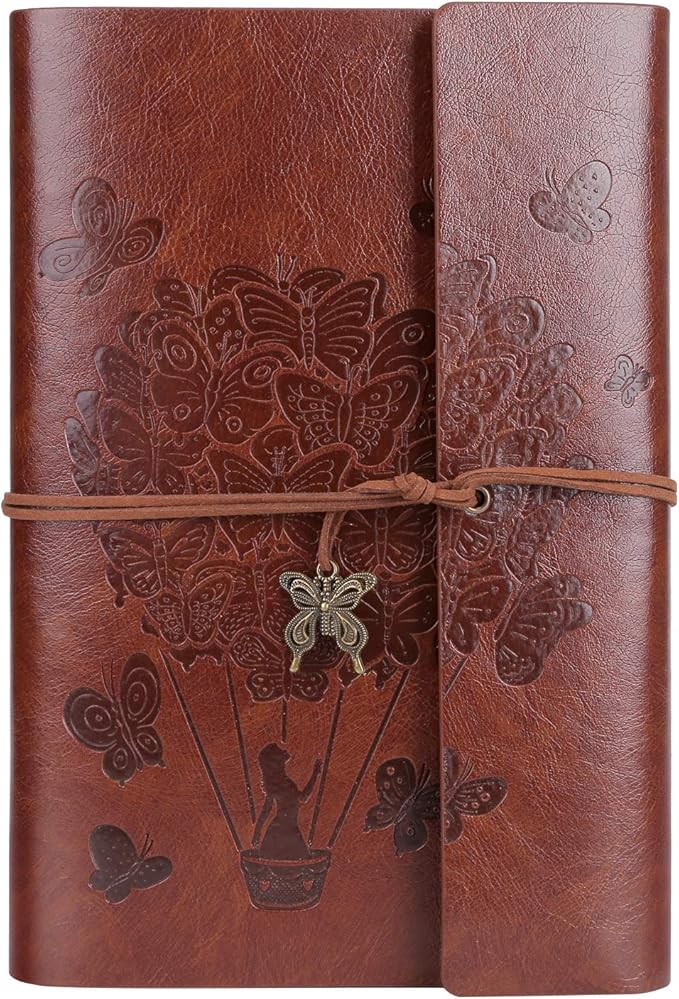 Leather Notebook PU Leather Journal Travel Spiral Bound Refillable