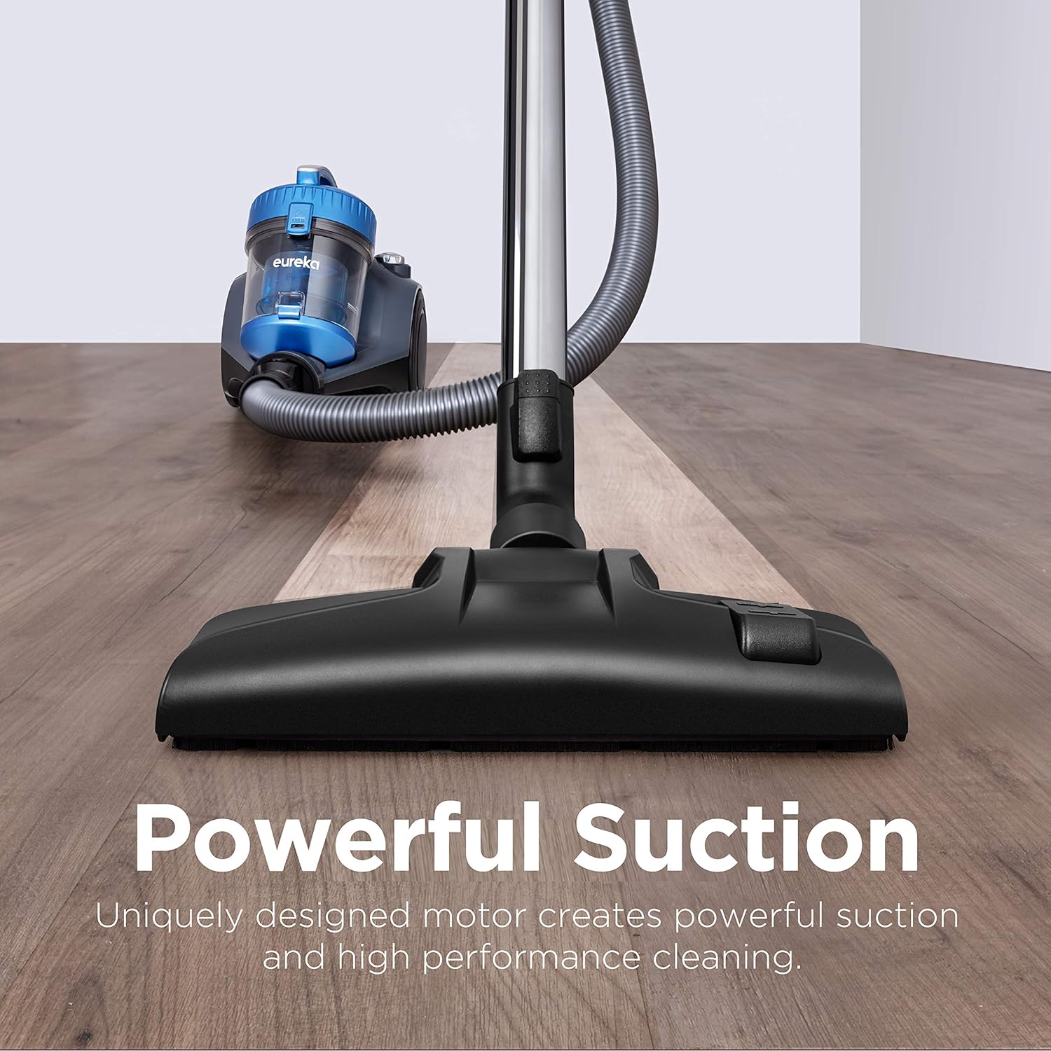 Eureka NEN110A Whirlwind Bagless Canister Vacuum Cleaner, Lightweight Corded Vacuum for Carpets and Hard Floors, Blue -