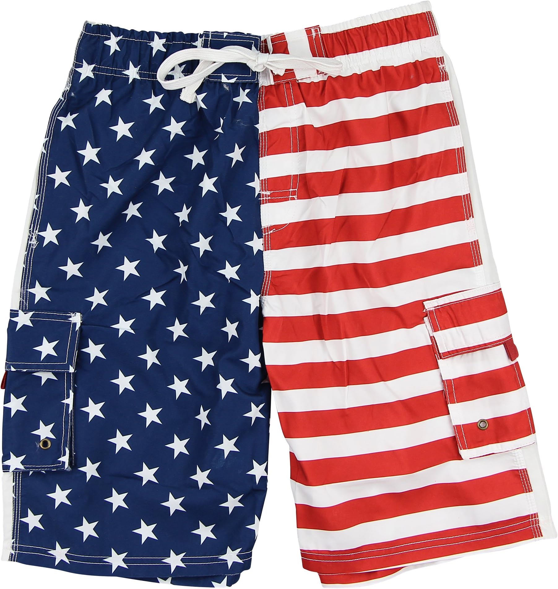 Men's American Flag Swim Trunk Shorts (USA Flag, Small)