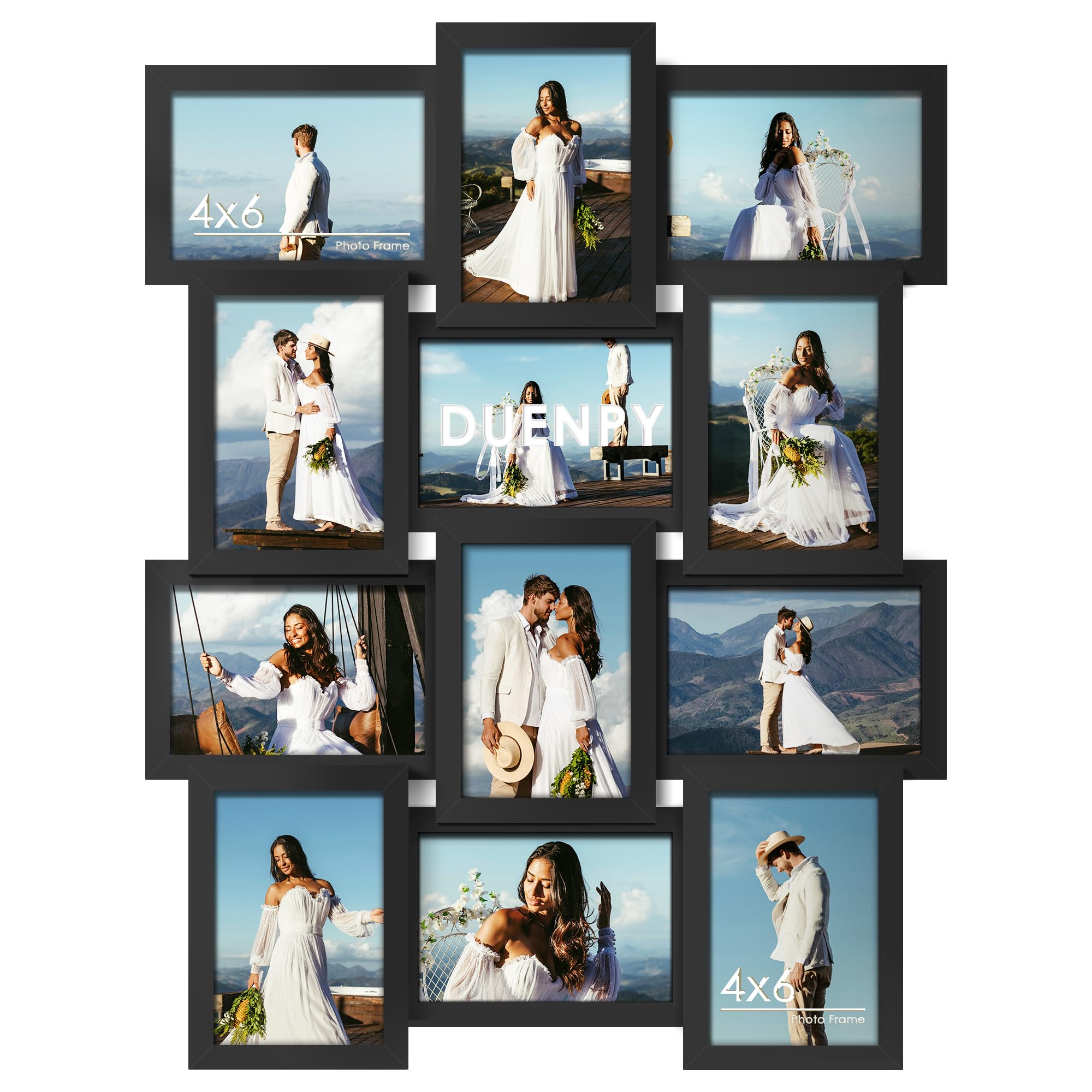 DUENPY 4x6 Picture Frame Collage, 12-Pack Picture