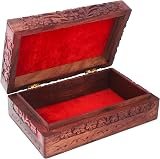 Ajuny Tree of Life Wooden Keepsake Box Handcarved Jewelry Storage 8x5 view 6