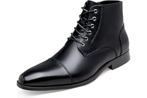 Jousen Mens Boots Leather Dress Boots for Mens Cap-toe Fashion Boots for Men