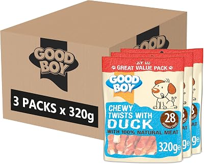 Good Boy Duck Twists Natural Dog Treats 3 x 320g Bulk Box Low Fat