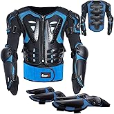 StarknightMT Kids Motorcycle Armor Suit Dirt Bike Gear Riding Protective Chest Spine Back Protector Shoulder Arm Elbow Knee Protector Pads for Cycling Skateboard,Skiing,Skating,Off-Road